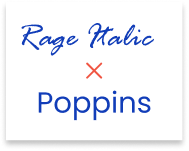 Kachel mit den Fonts Rage Italic und Poppins