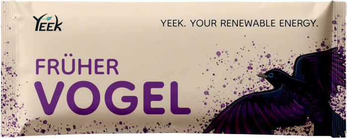 Produktverpackung Energieriegel Früher Vogel